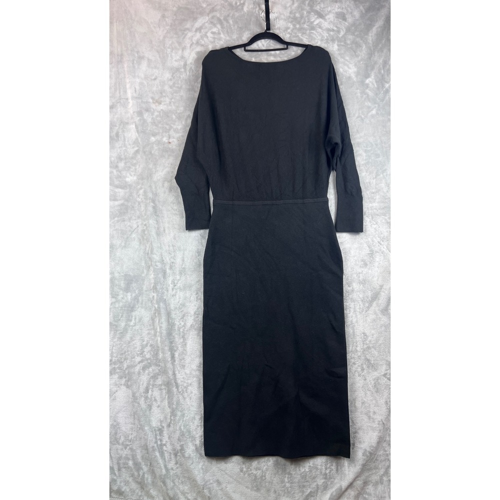 Banana Republic Sweater Dress Black Knit Dolman Sleeve Midi Dress NWT Size M - Picture 2 of 8
